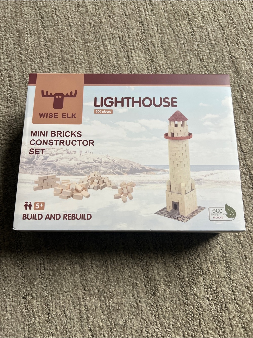 Wise Elk Lighthouse Mini Bricks Constructor Set - Beige